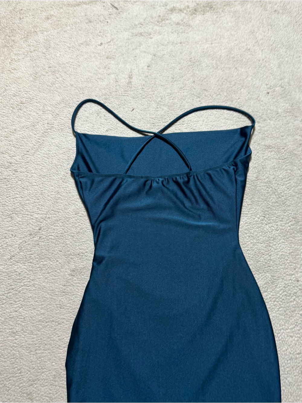 Windsor Dress Womens XS Teal Cocktail Bodycon Sleeveless Cross Straps Mini - Picture 8 of 11